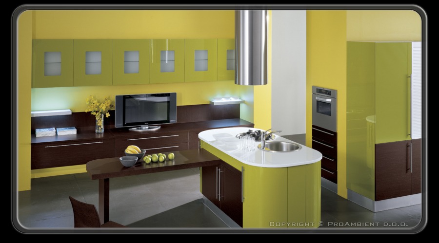 Kuhinja s predelno steno