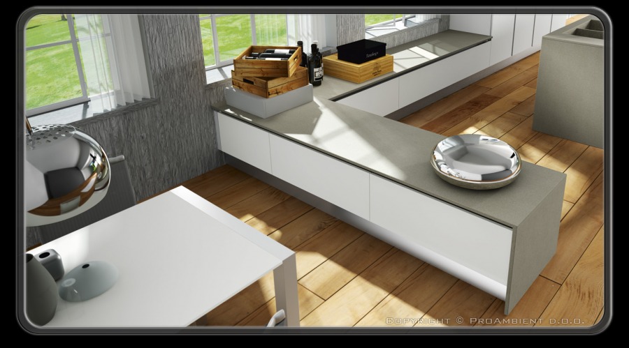 Pogled iz kuhinje v jedilnico