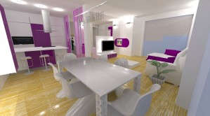 Jedilnica, kuhinja in dnevna soba